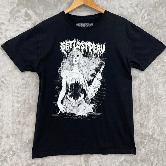 Get Lost Perv Glow In The Dark Torso Girl Horror Creepy T Shirt Art Black - Picture 1 of 9
